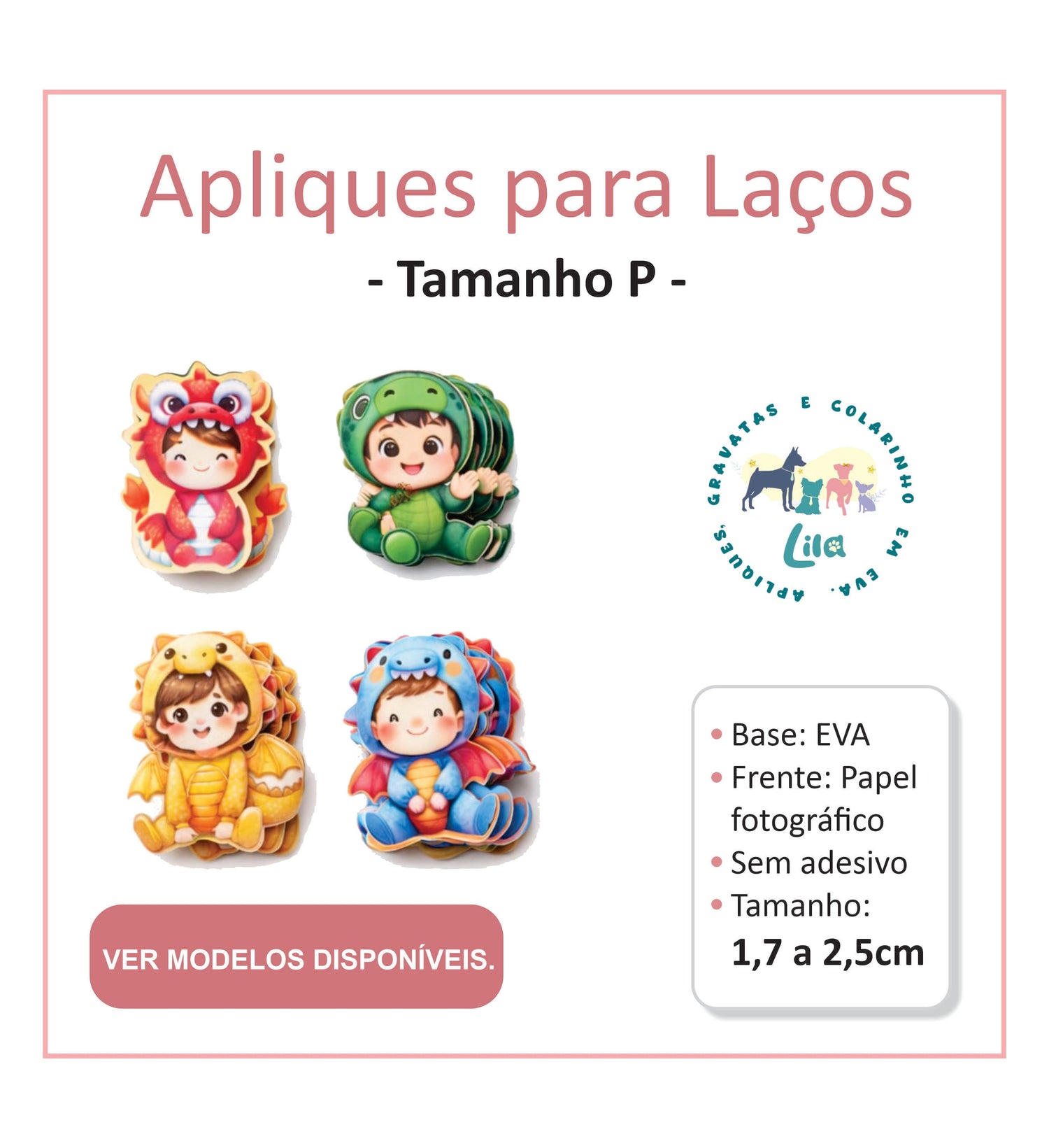 Apliques para pet - tamanho P