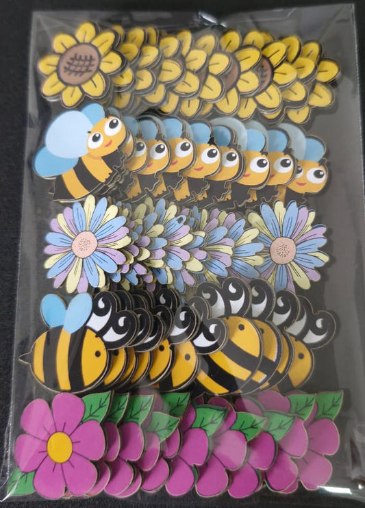 ABELHAS E FLORES ADESIVOS TAMANHO P