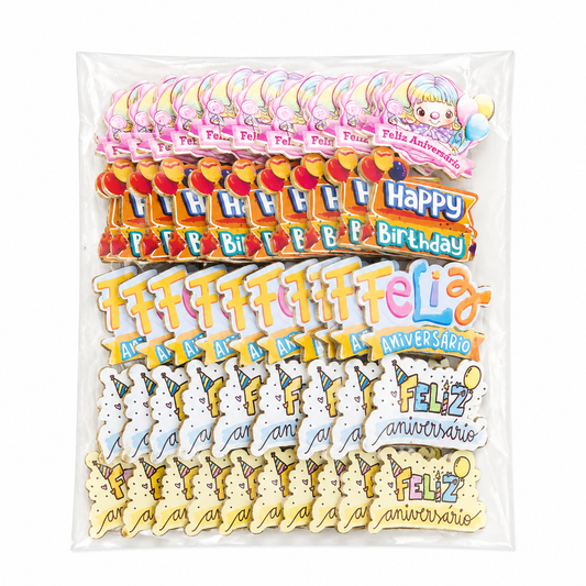 ANIVERSÁRIO ADESIVOS TAMANHO P