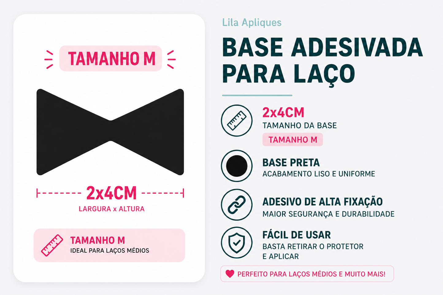 BASE EM EVA ADESIVADA PARA LAÇOS ( SEM GLITTER ) TAMANHO M
