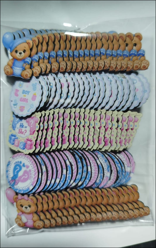 CHÁ REVELAÇÃO APLIQUES TAMANHO P