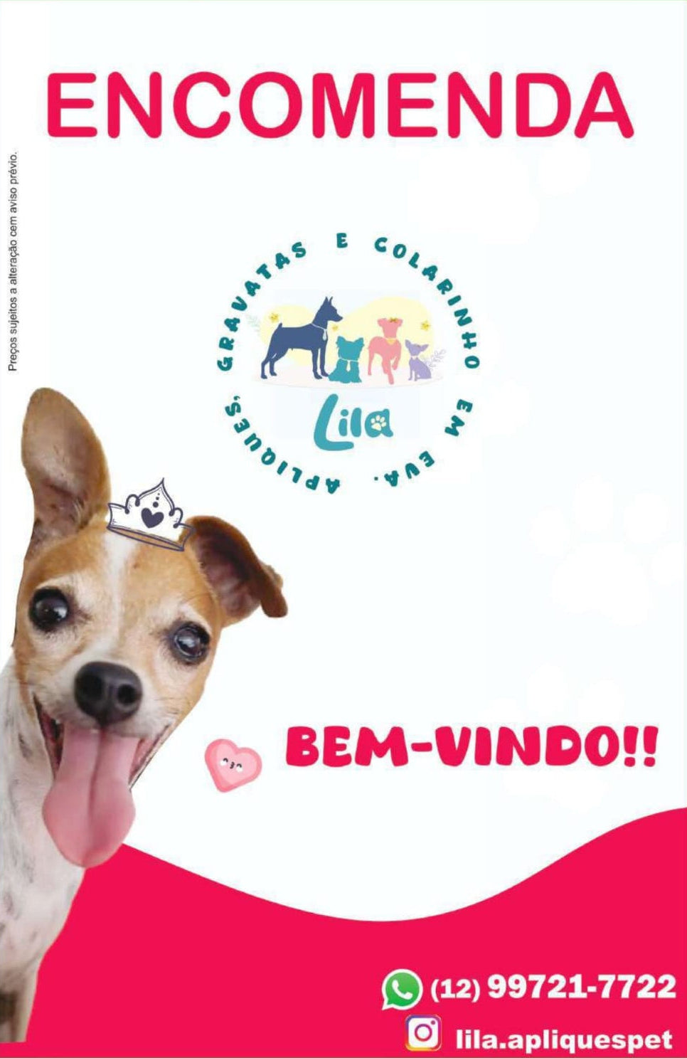 Encomendas personalizadas de apliques para pet