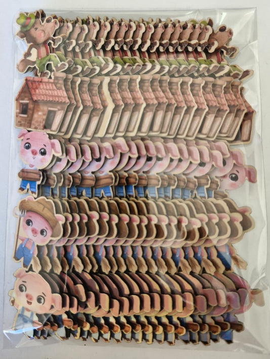 OS 3 PORQUINHOS APLIQUES TAMANHO P